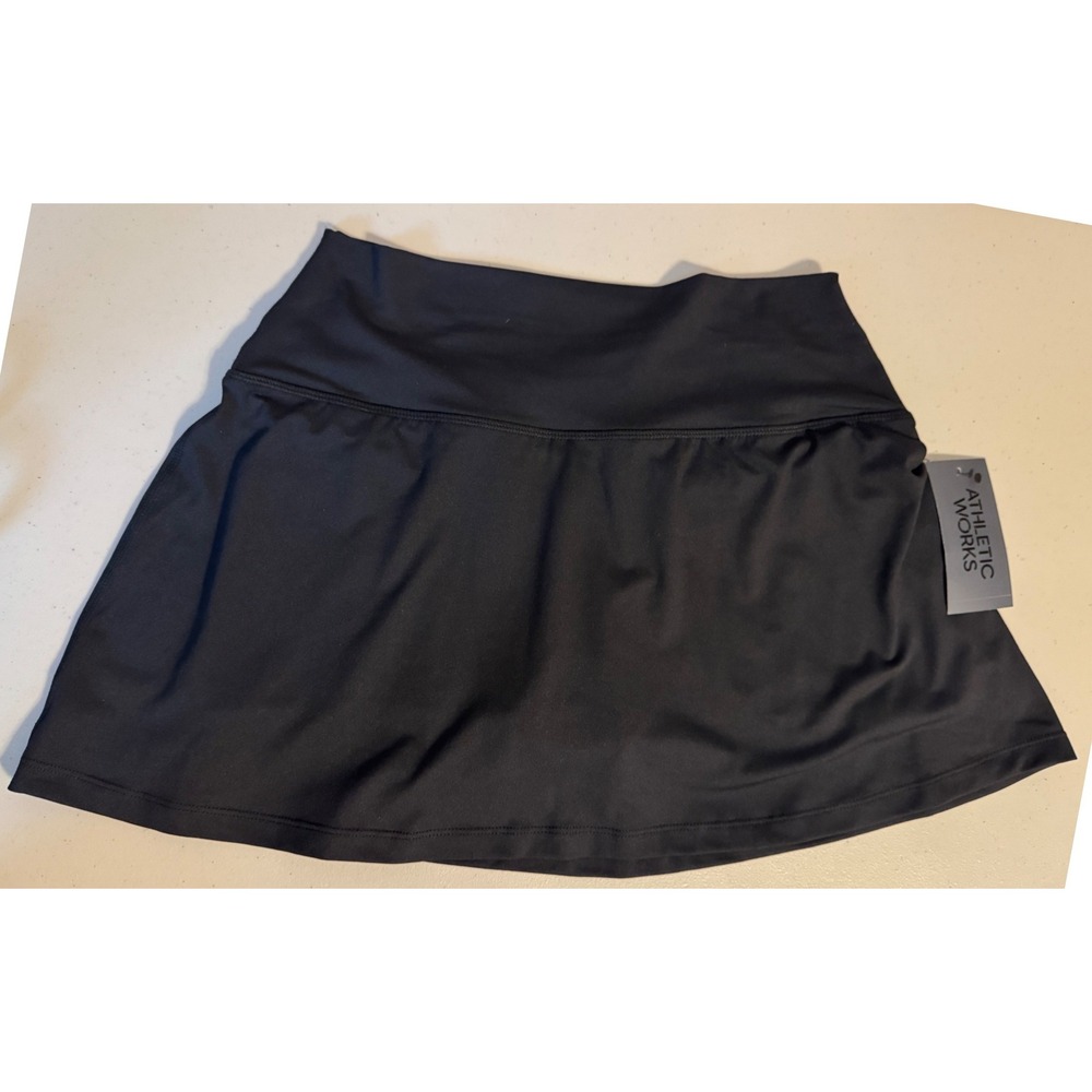 Athletic Works Skort Women M 8-10 Black Active Built-in Shorts Tennis Sporty NEW